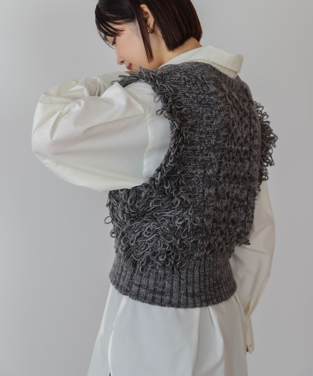 WEB限定】フリンジニットベスト