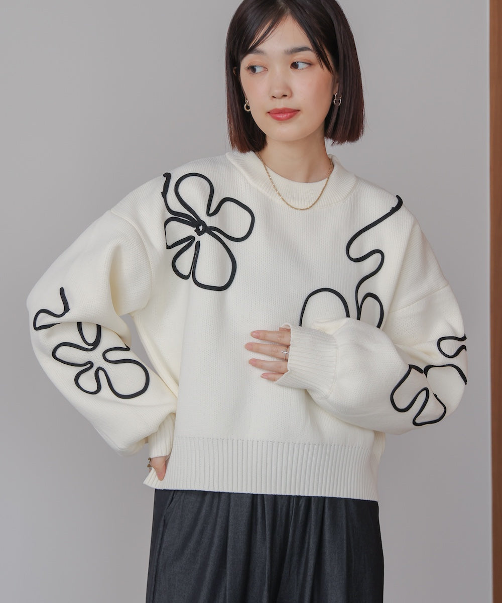 コード刺しゅうニット［11/14発送予定］