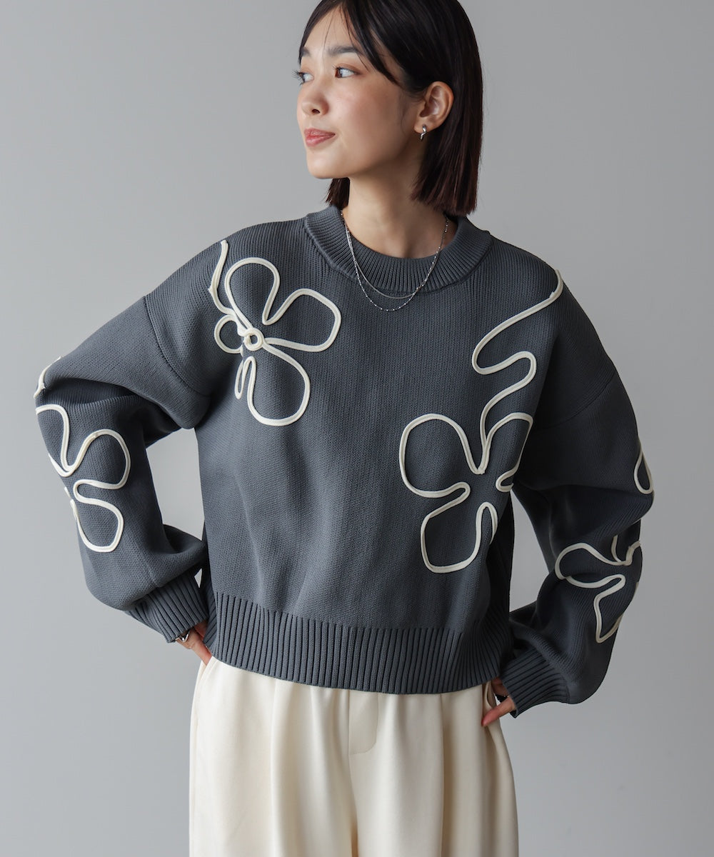 コード刺しゅうニット［11/14発送予定］