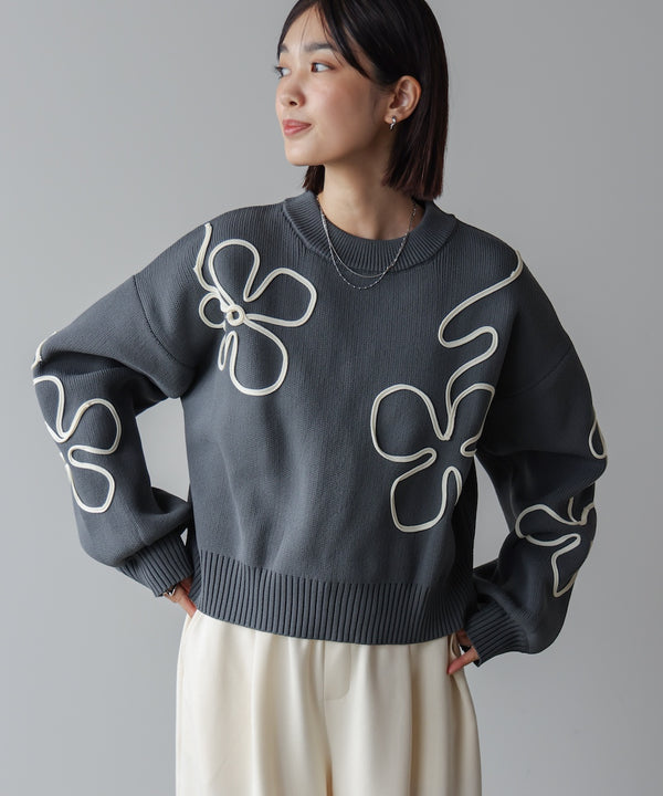 コード刺しゅうニット［11/14発送予定］