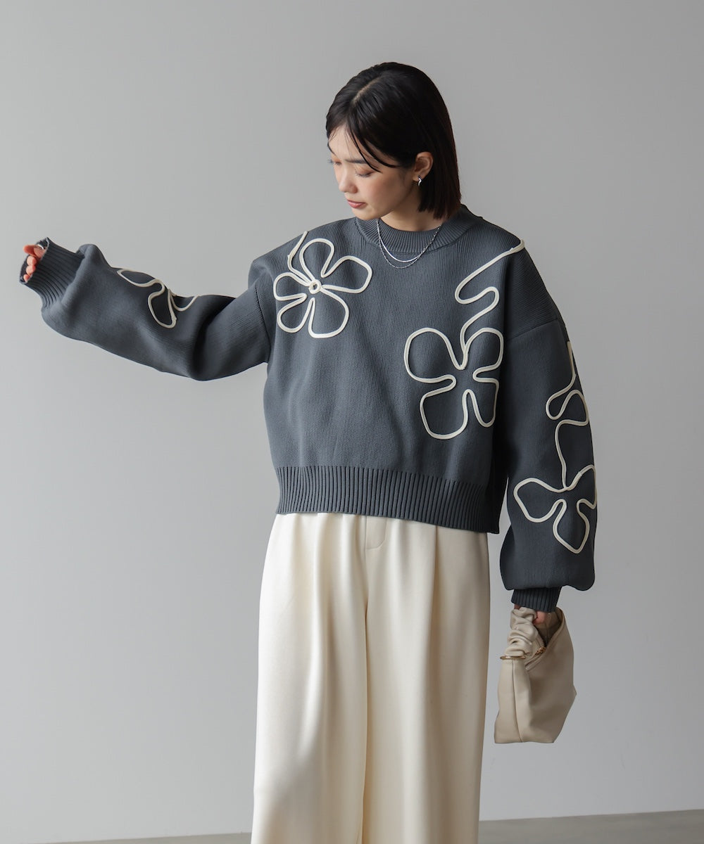 コード刺しゅうニット［11/14発送予定］