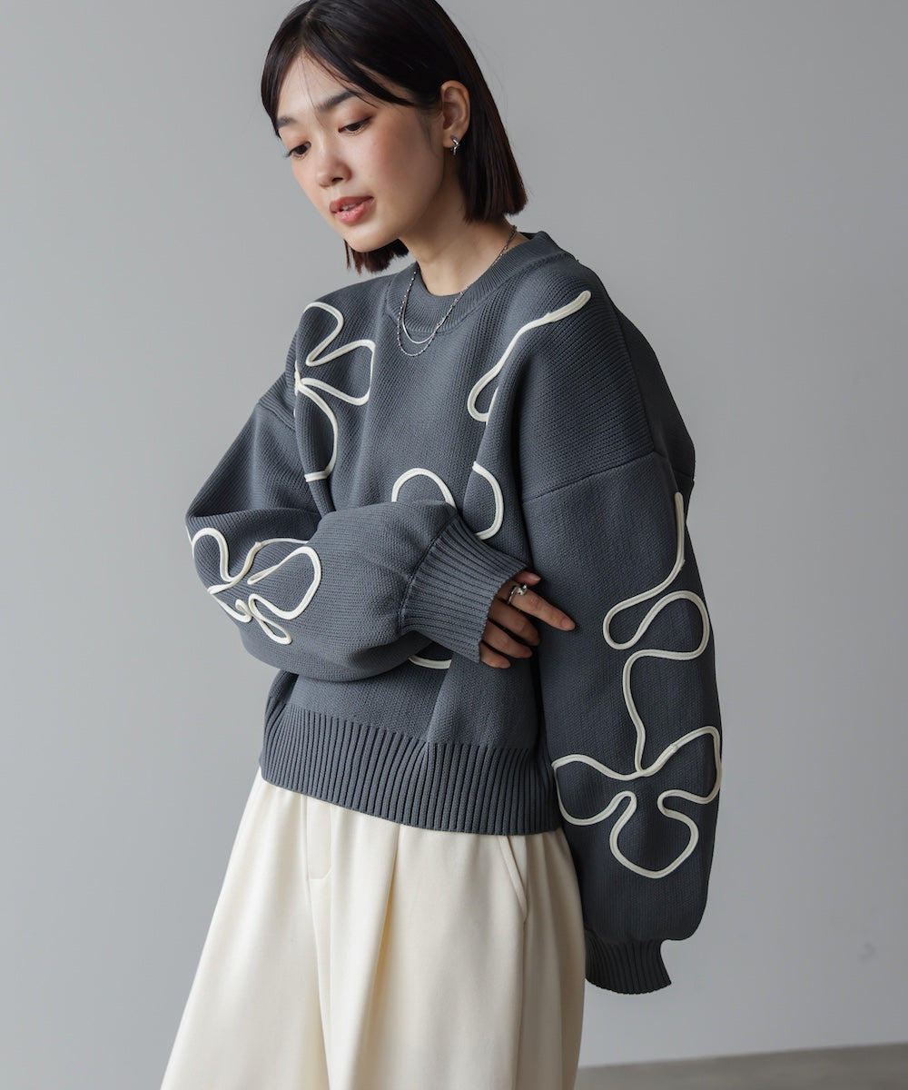 コード刺しゅうニット［11/14発送予定］