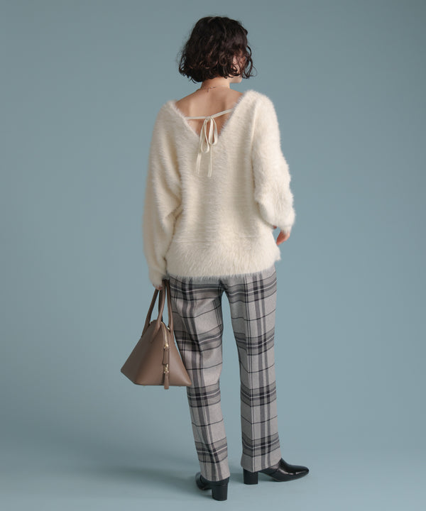 【WEB限定】チェック柄ストレートパンツ