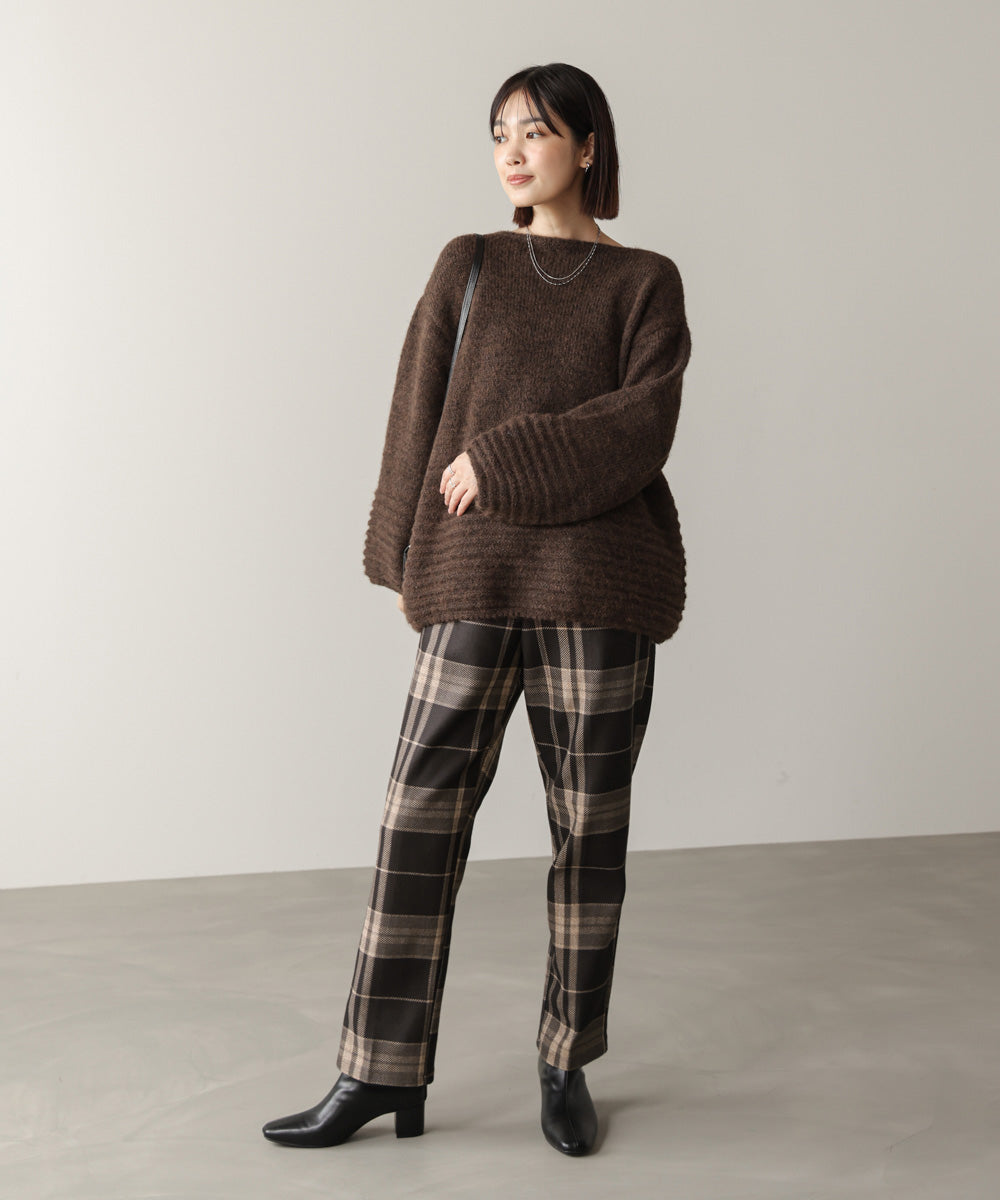 WEB限定】チェック柄ストレートパンツ