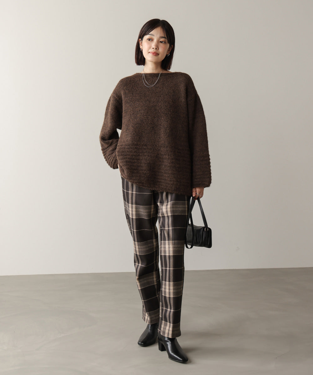 WEB限定】チェック柄ストレートパンツ