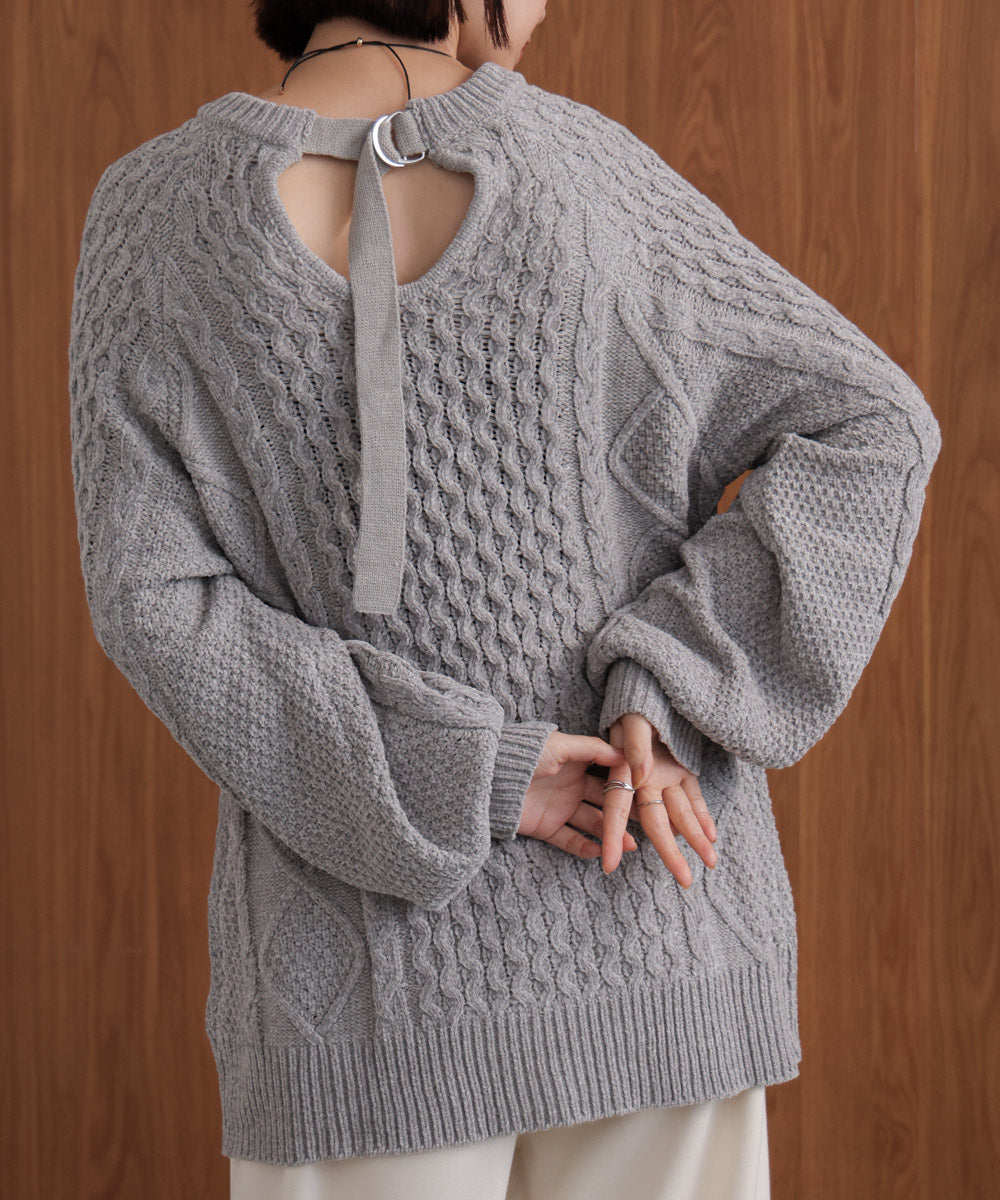 WEB限定】モールケーブルニット