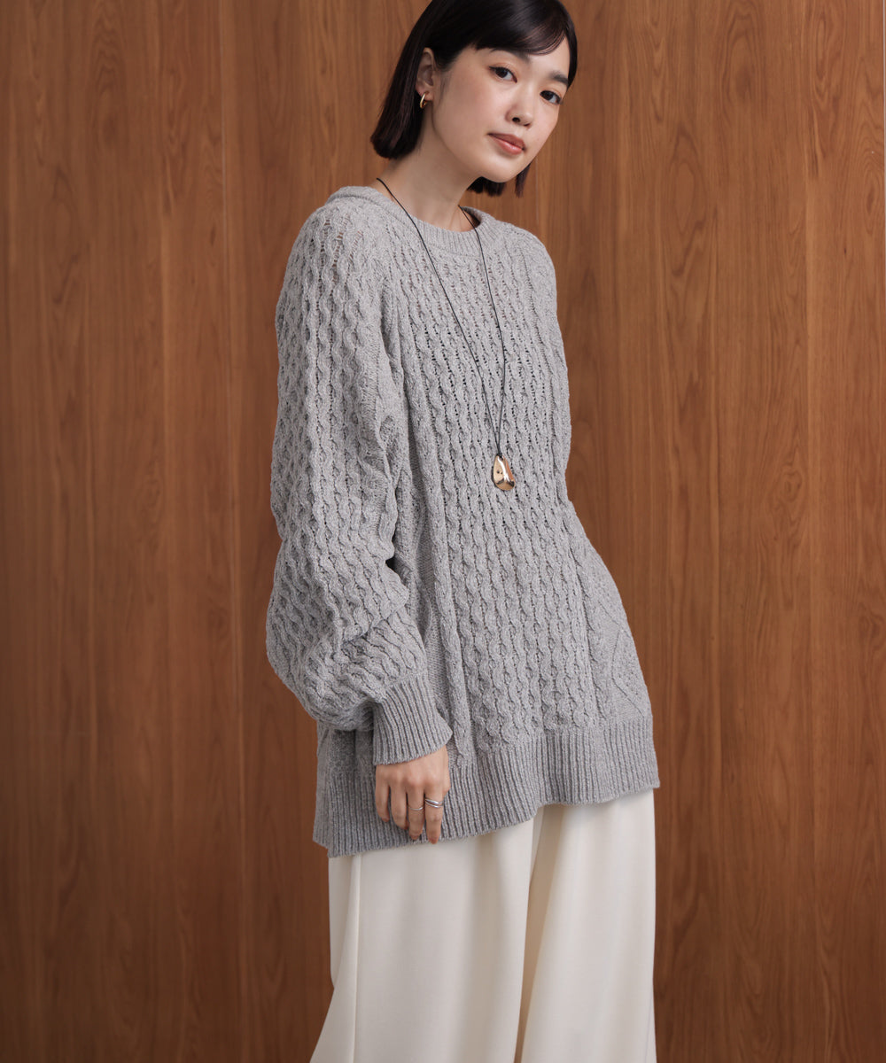 WEB限定】モールケーブルニット