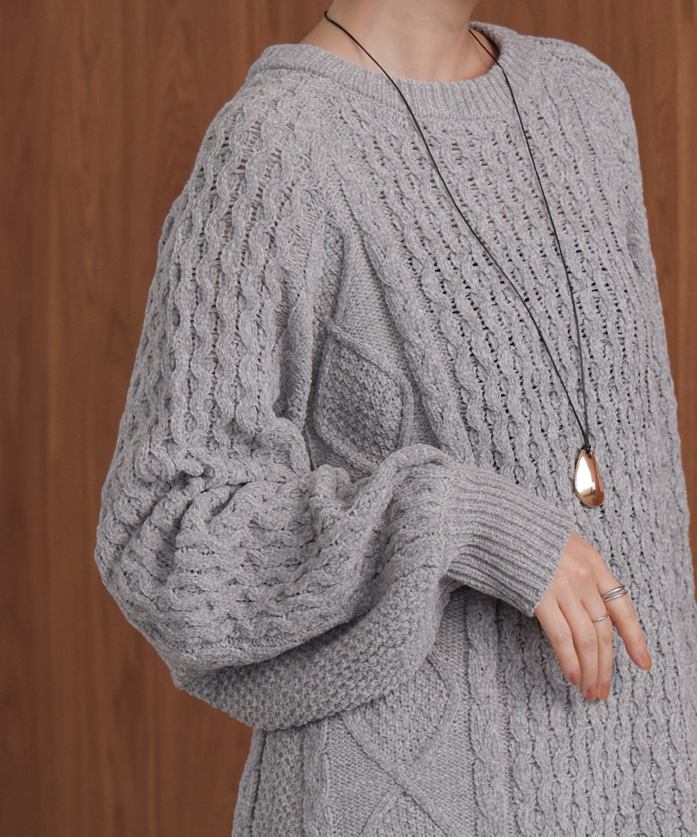 【WEB限定】モールケーブルニット