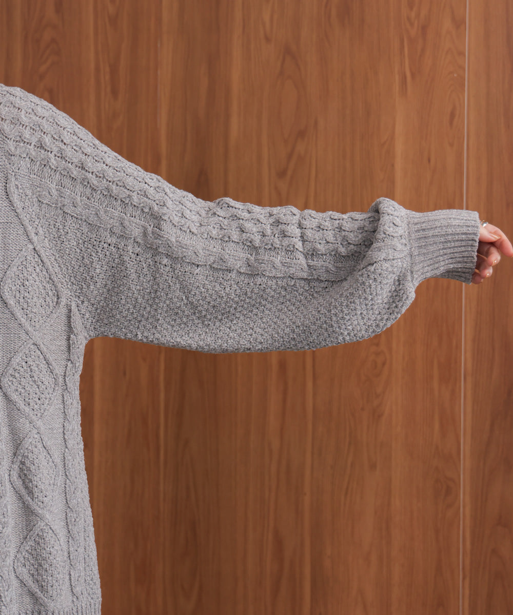 【WEB限定】モールケーブルニット