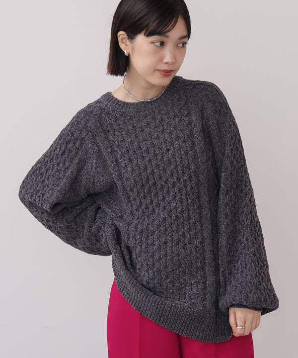 【WEB限定】モールケーブルニット