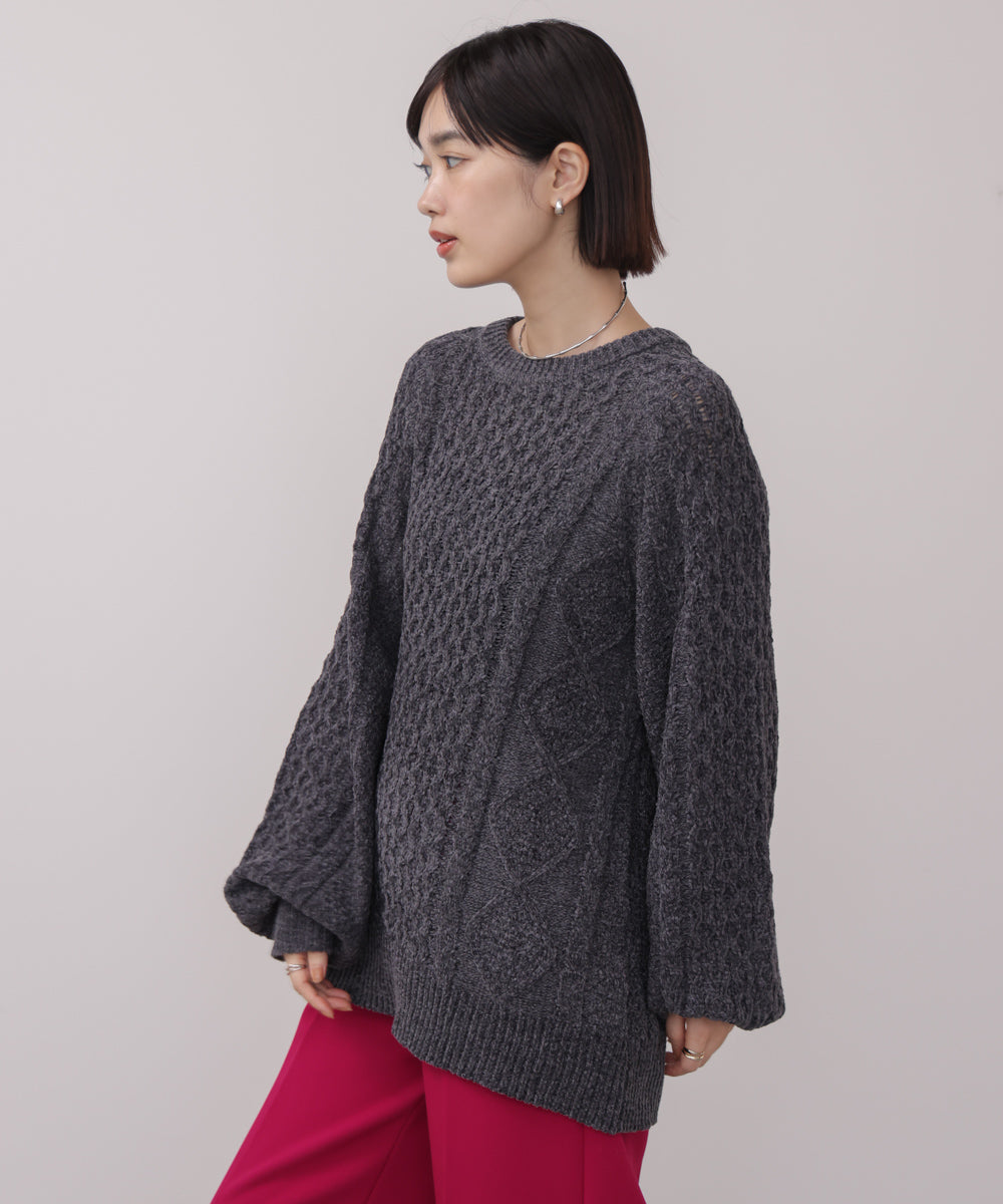 【WEB限定】モールケーブルニット