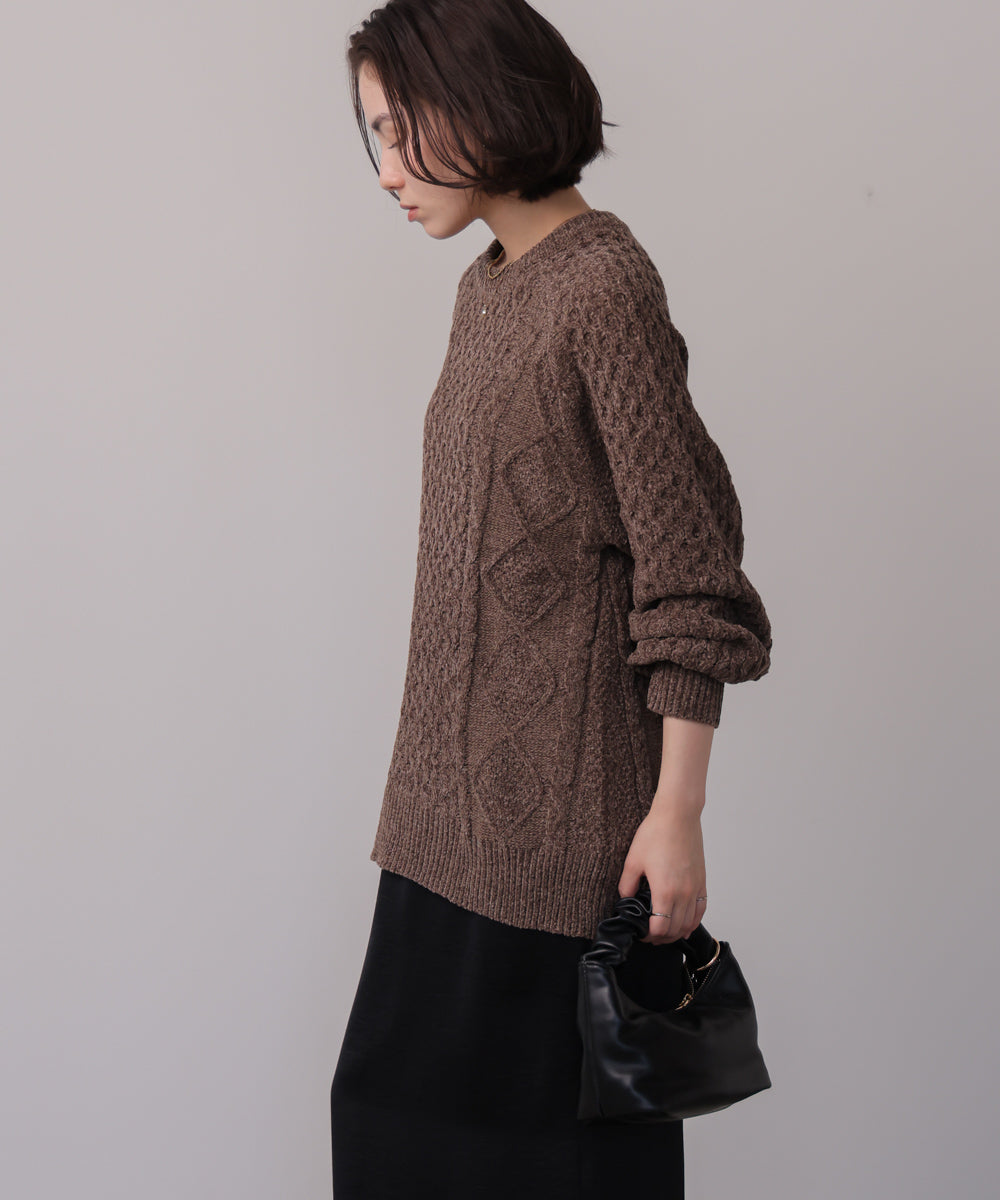 WEB限定】モールケーブルニット