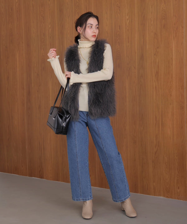 フリルリブニットタートル