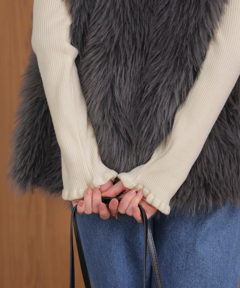 フリルリブニットタートル