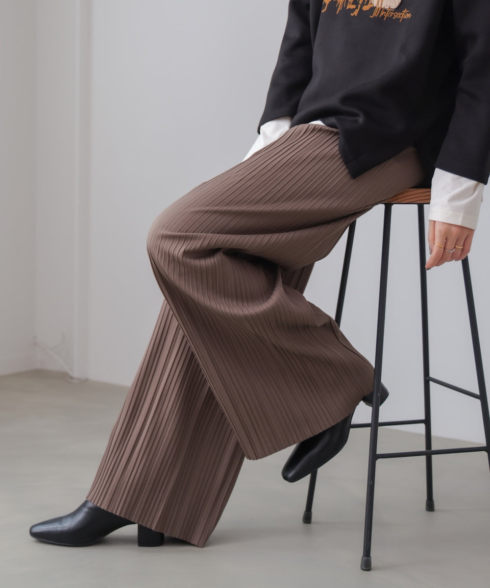 起毛プリーツパンツ