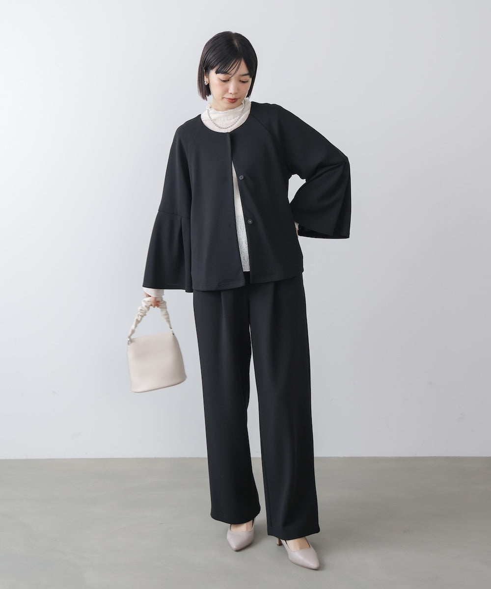 カットジョーゼットストレートパンツ