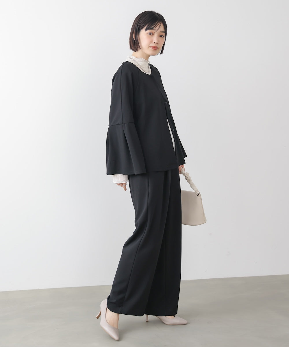 カットジョーゼットストレートパンツ