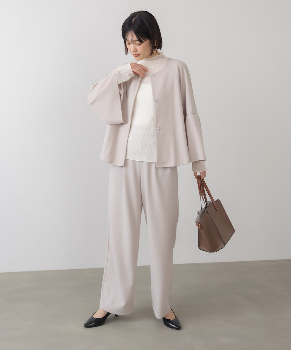 カットジョーゼットストレートパンツ