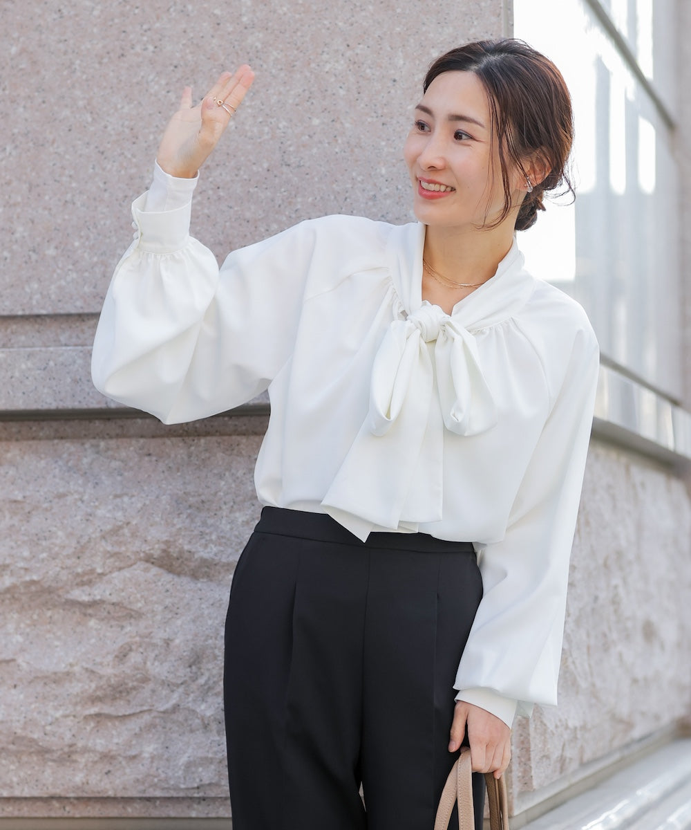 “はあちゅうコラボceremonystyle” ボウタイデザインブラウス