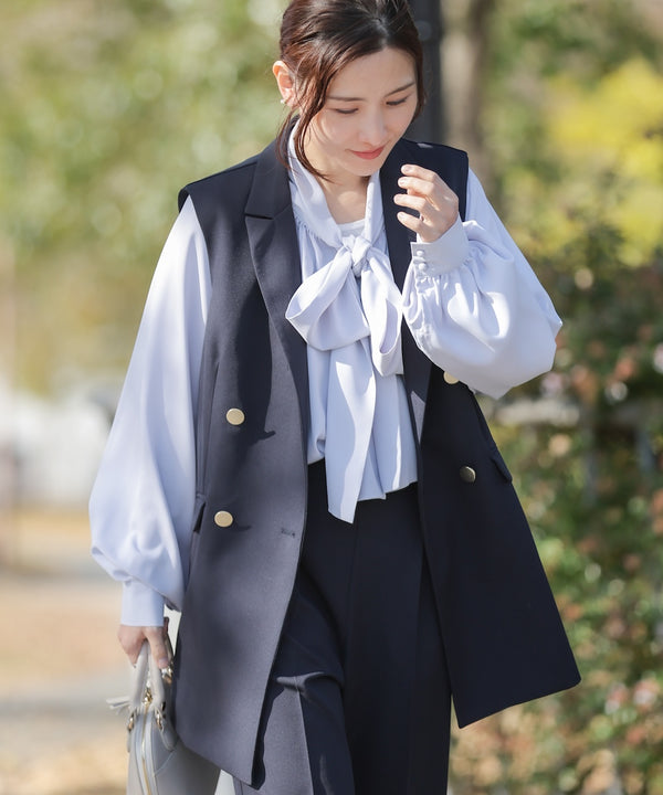 “はあちゅうコラボceremonystyle” ボウタイデザインブラウス