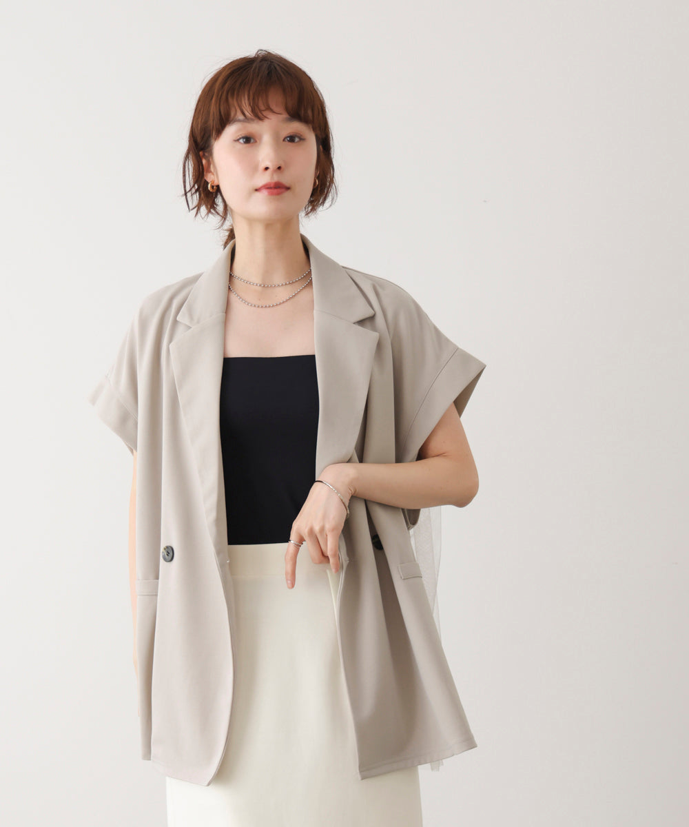 シフォン切替ジャケット