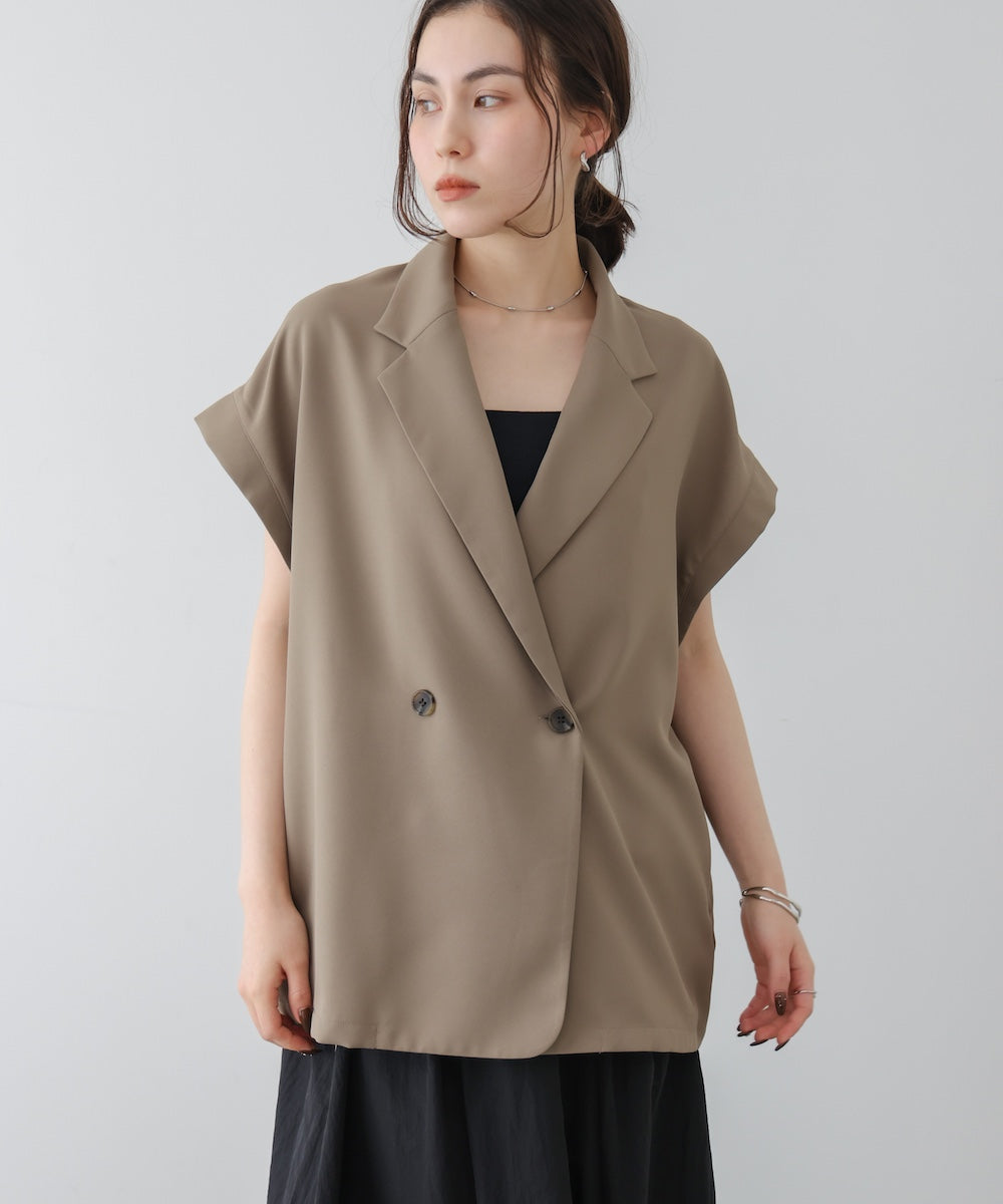 フレンチ袖ダブルテーラージャケット［3/24発送予定］