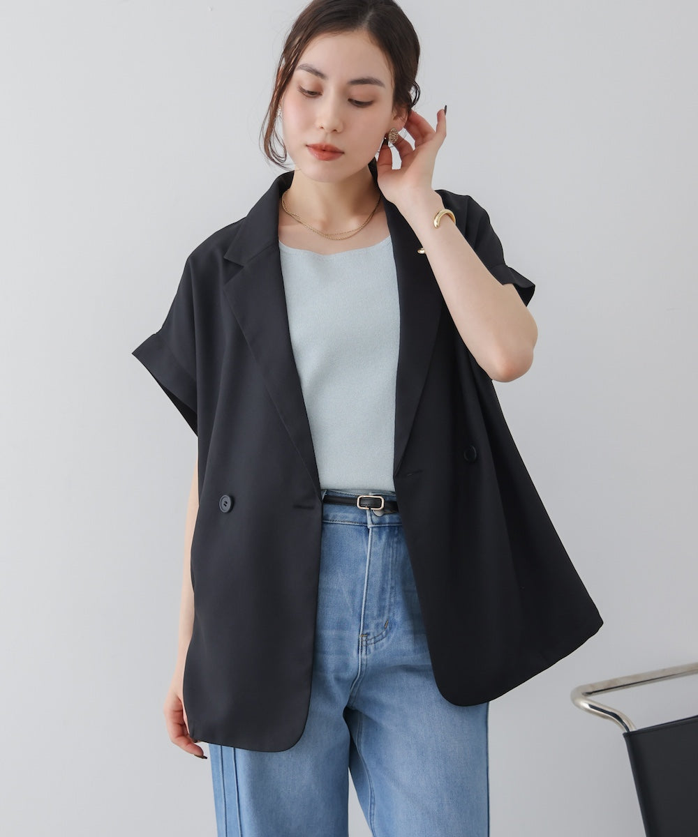 フレンチ袖ダブルテーラージャケット［3/24発送予定］