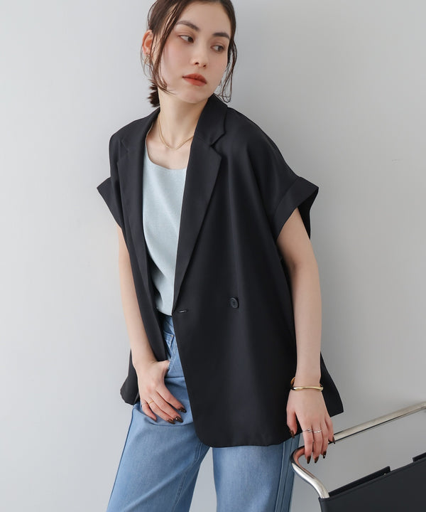 【夏の最適コンビ対象】フレンチ袖ダブルテーラージャケット