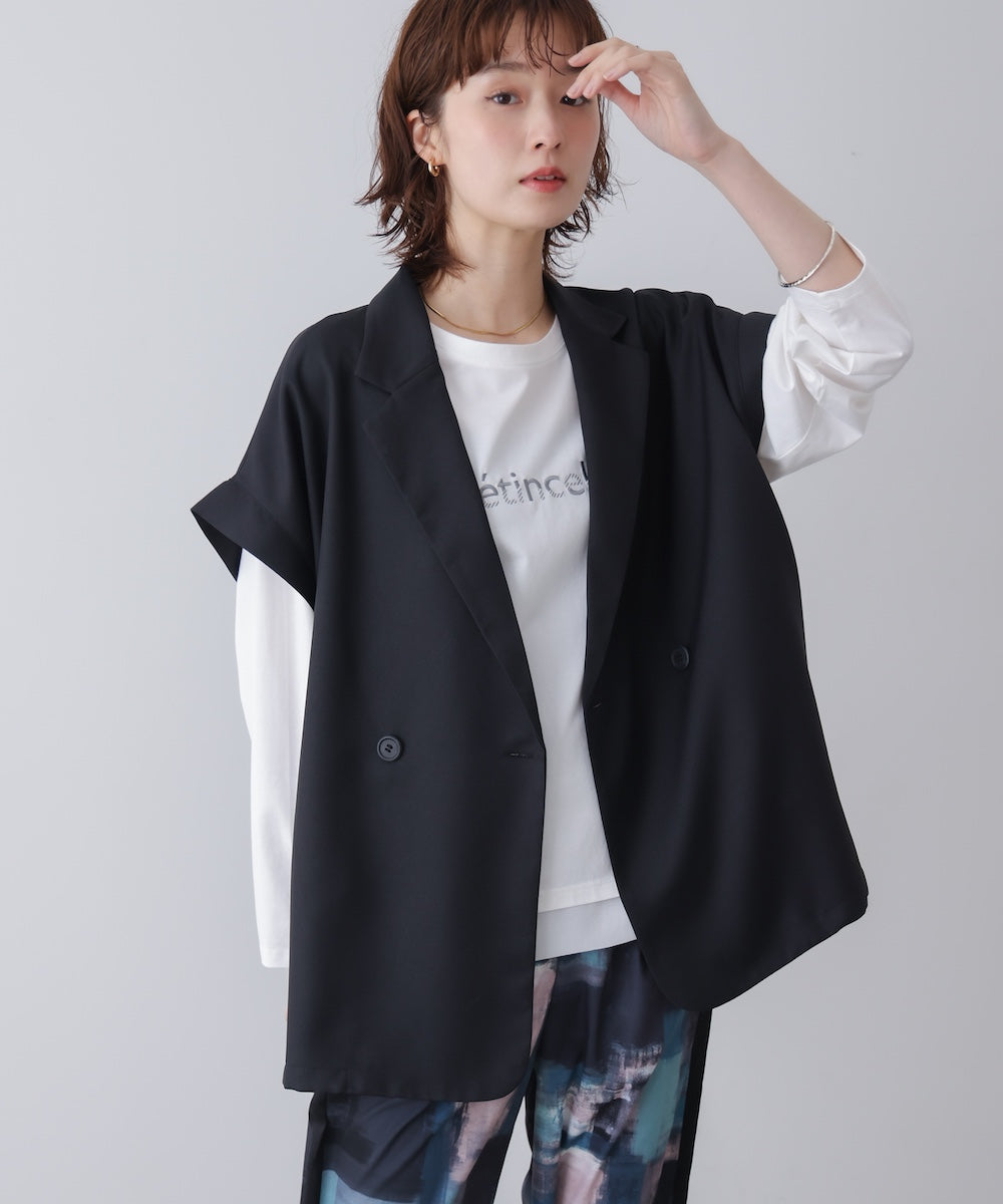 フレンチ袖ダブルテーラージャケット［3/24発送予定］