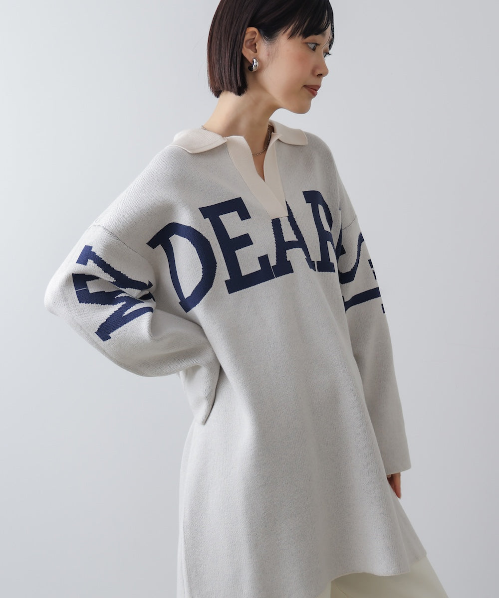 【WEB限定】襟付きロゴニットチュニック