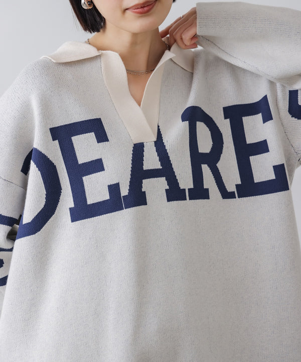 【WEB限定】襟付きロゴニットチュニック