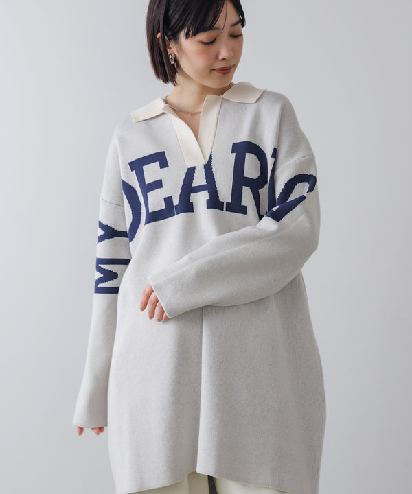 【WEB限定】襟付きロゴニットチュニック