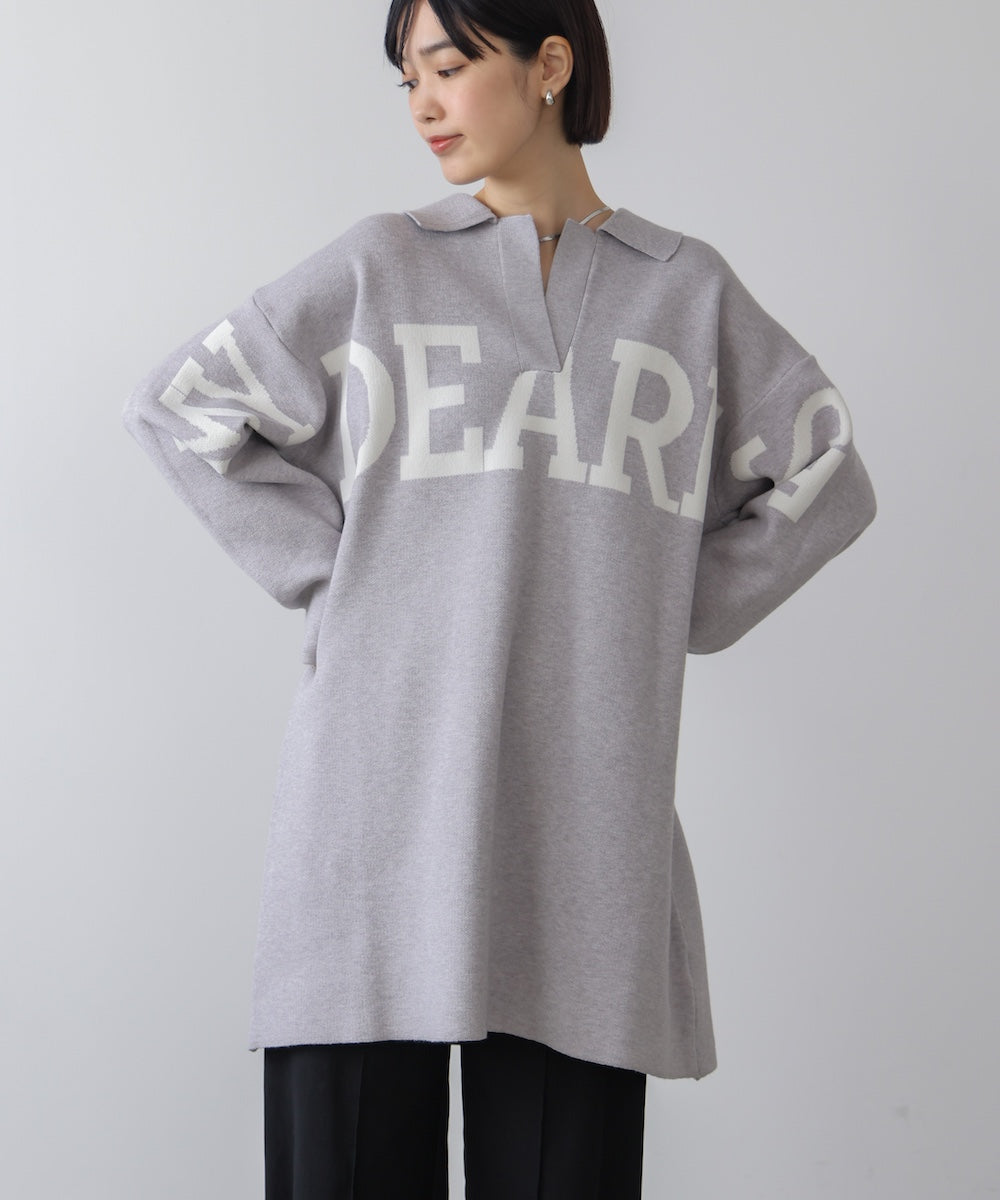 【WEB限定】襟付きロゴニットチュニック