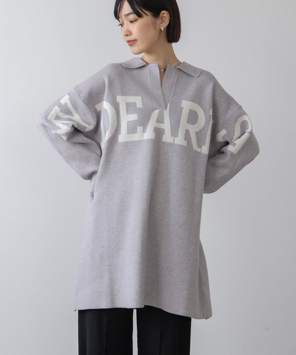 【WEB限定】襟付きロゴニットチュニック