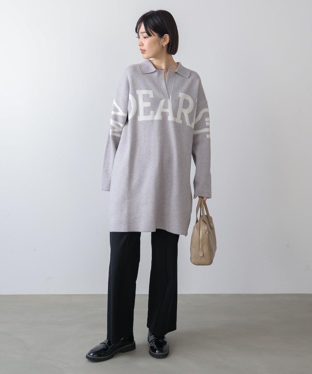 【WEB限定】襟付きロゴニットチュニック