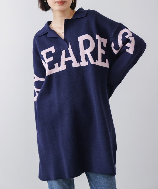 【WEB限定】襟付きロゴニットチュニック