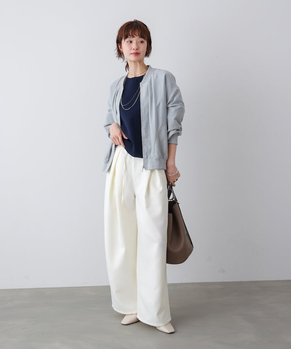スレンダーベルトワイドパンツ