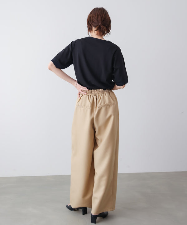 スレンダーベルトワイドパンツ