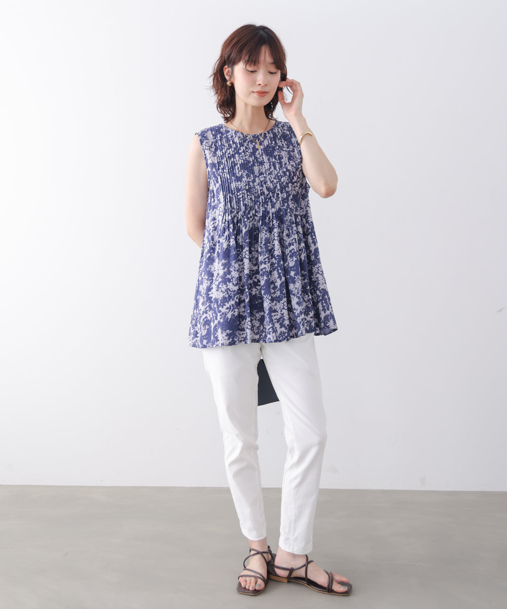 フラワーピンタックブラウス［6/10発送予定］