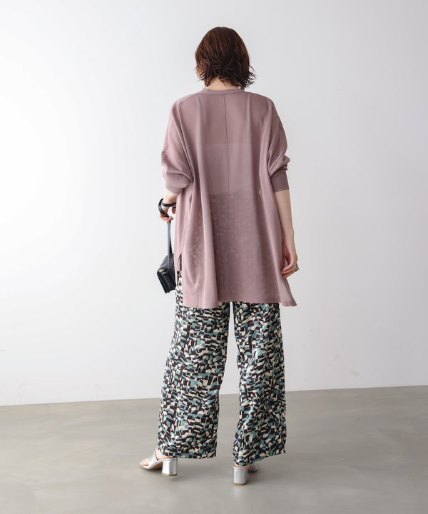 【WEB限定】3配色ニュアンスブロック柄ワイドパンツ