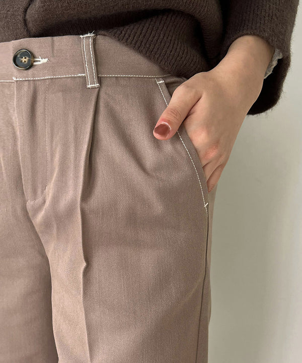 Bab 配色ステッチワイドパンツ