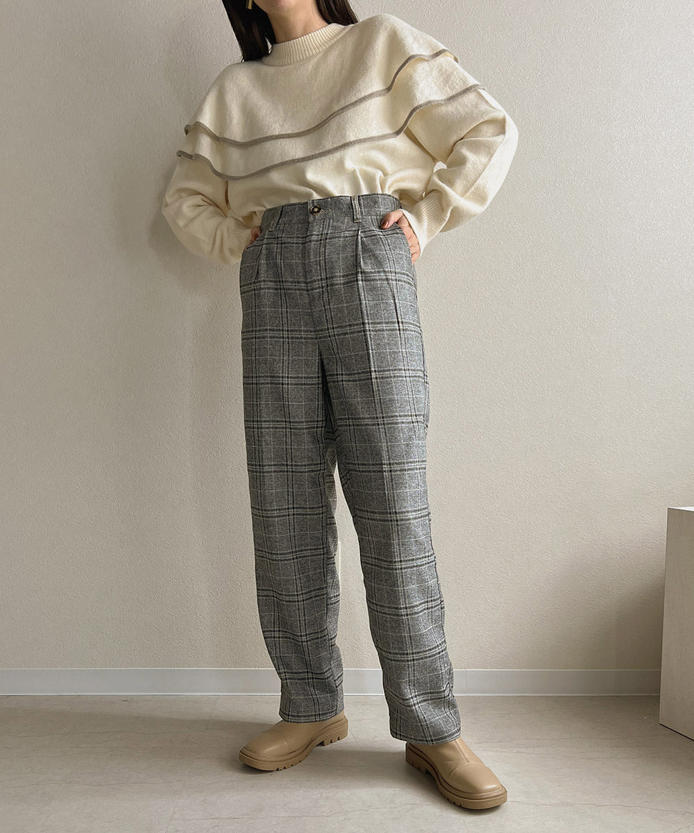 Bab 配色ステッチワイドパンツ