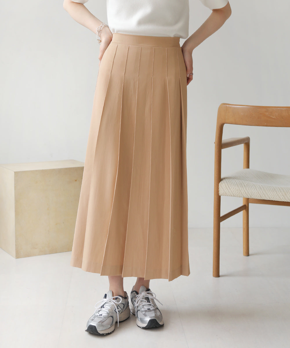 ebure ロングプリーツスカート(Beige) ロングプリーツスカート