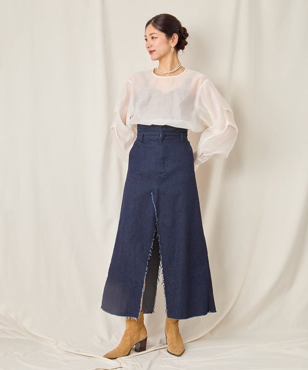 DENIM SLIT SKIRT