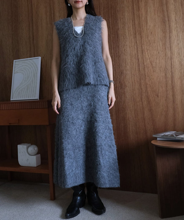 KEGAKI HALF CARDIGAN KNIT SKT