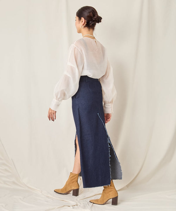 DENIM SLIT SKIRT