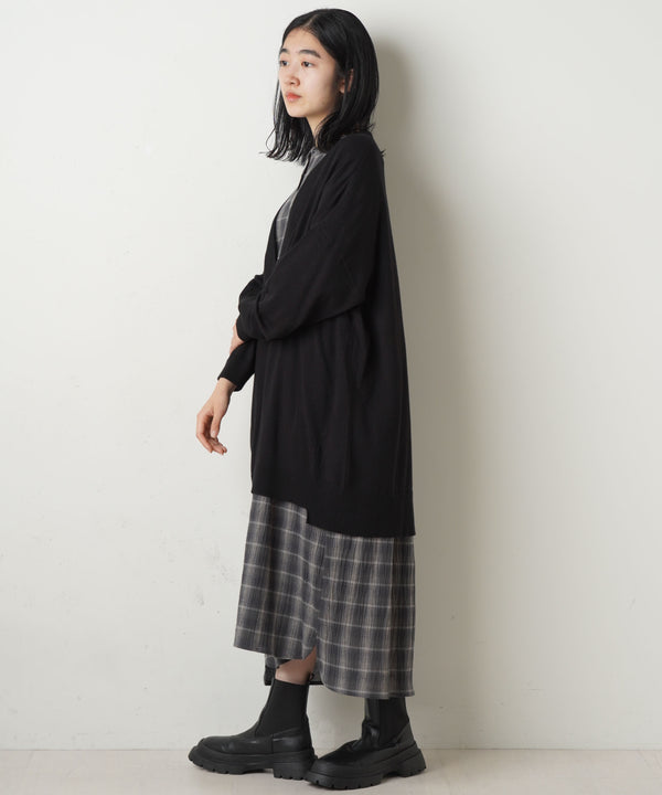 Lupilien 天竺編みニット　Ｖネックチュニック