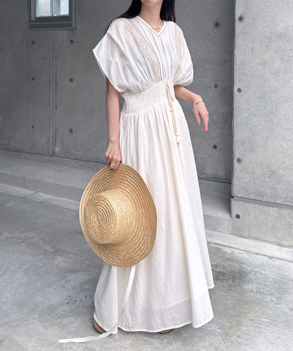 【S・Mサイズ展開】フロント刺繍ウエストシャーリングワンピース