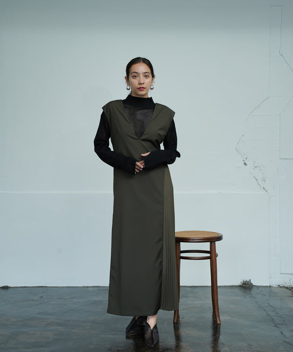 SWEATER + SIDE PLEATED DRESS