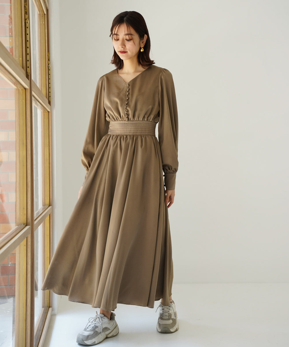 STITCH SATIN DRESS